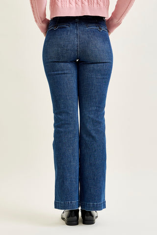 Kathy Mid Rise Bootcut Trousers with TC & Welt Pockets