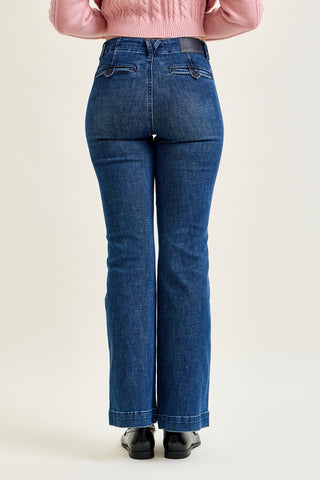 Kathy Mid Rise Bootcut Trousers with TC & Welt Pockets