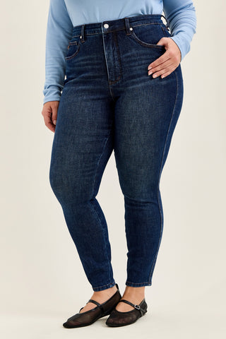 Sienna Rustic Indigo Tummy Control Skinny Jeans With Bandana - PLUS