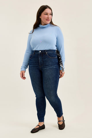 Sienna Rustic Indigo Tummy Control Skinny Jeans With Bandana - PLUS