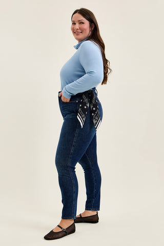 Sienna Rustic Indigo Tummy Control Skinny Jeans With Bandana - PLUS