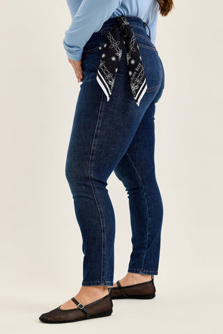 Sienna Rustic Indigo Tummy Control Skinny Jeans With Bandana - PLUS