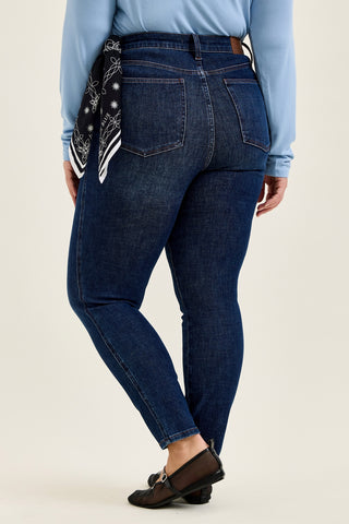 Sienna Rustic Indigo Tummy Control Skinny Jeans With Bandana - PLUS