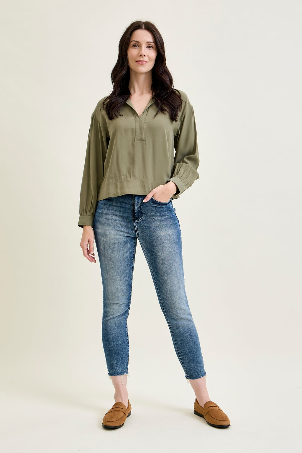 Angie Raw Hem Relaxed Fit – Judy Blue