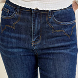 Sarah High Rise Skinny With Western Embroidery Detail