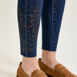 Sarah High Rise Skinny With Western Embroidery Detail