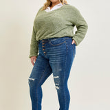 Sadie Mid Rise ThermaDENIM Insert Patch Skinny Jeans - PLUS