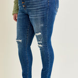 Sadie Mid Rise ThermaDENIM Insert Patch Skinny Jeans - PLUS