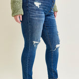Sadie Mid Rise ThermaDENIM Insert Patch Skinny Jeans - PLUS