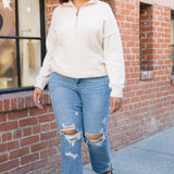 Faye Stone Wash Ripped Bootcut Jeans - PLUS