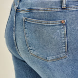 Faye Stone Wash Ripped Bootcut Jeans - PLUS