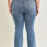 Faye Stone Wash Ripped Bootcut Jeans - PLUS