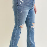 Faye Stone Wash Ripped Bootcut Jeans - PLUS