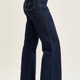 Eliana Rinse Geometric WB & Pkt Emb Wide Leg Jeans