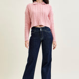 Eliana Rinse Geometric WB & Pkt Emb Wide Leg Jeans