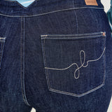 Eliana Rinse Geometric WB & Pkt Emb Wide Leg Jeans - PLUS