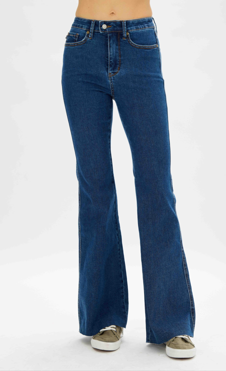 Zoe Cool Denim Tummy Control Flare - PLUS