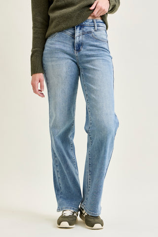 Allison High Rise Front Yoke Retro Wide Leg Jeans