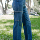 Courtney High Rise Cargo Wide Leg Jeans