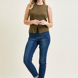 Hailey High Rise Pull On Double Cuffed Slim Jeans