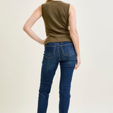 Hailey High Rise Pull On Double Cuffed Slim Jeans