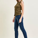 Hailey High Rise Pull On Double Cuffed Slim Jeans