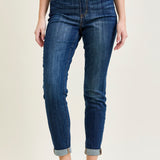 Hailey High Rise Pull On Double Cuffed Slim Jeans