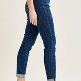 Hailey High Rise Pull On Double Cuffed Slim Jeans