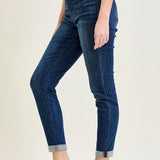 Hailey High Rise Pull On Double Cuffed Slim Jeans
