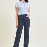 Vetti High Rise Tummy Control Striped Straight Fit