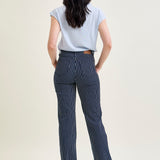 Vetti High Rise Tummy Control Striped Straight Fit