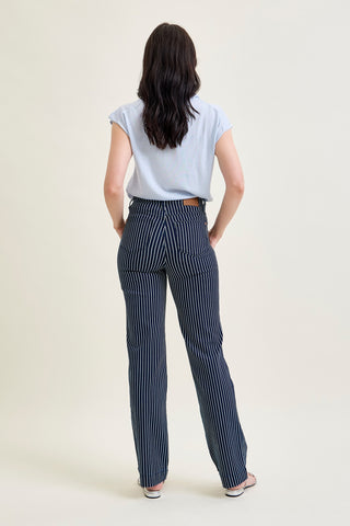 Vetti High Rise Tummy Control Striped Straight Fit