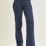 Vetti High Rise Tummy Control Striped Straight Fit