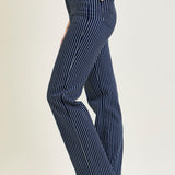 Vetti High Rise Tummy Control Striped Straight Fit