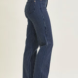 Vetti High Rise Tummy Control Striped Straight Fit