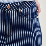 Vetti High Rise Tummy Control Striped Straight Fit