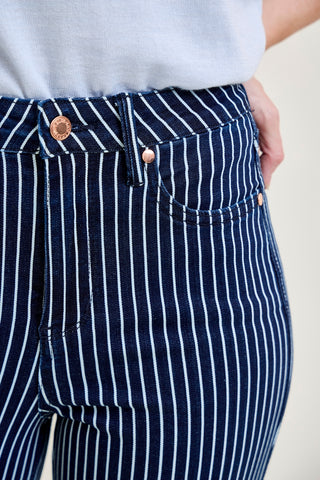 Vetti High Rise Tummy Control Striped Straight Fit