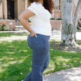 Vetti High Rise Tummy Control Striped Straight Fit - PLUS