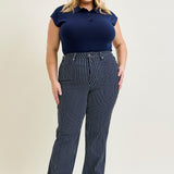 Vetti High Rise Tummy Control Striped Straight Fit - PLUS