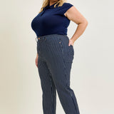 Vetti High Rise Tummy Control Striped Straight Fit - PLUS