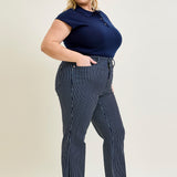 Vetti High Rise Tummy Control Striped Straight Fit - PLUS