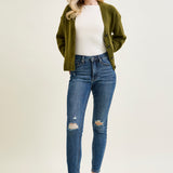 Freya Mid Rise Tummy Control Distressed Skinny