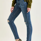 Freya Mid Rise Tummy Control Distressed Skinny
