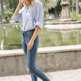 Freya Mid Rise Tummy Control Distressed Skinny