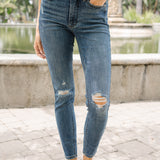 Freya Mid Rise Tummy Control Distressed Skinny