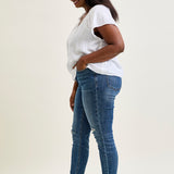 Freya Mid Rise Tummy Control Distressed Skinny - PLUS