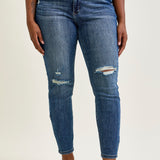 Freya Mid Rise Tummy Control Distressed Skinny - PLUS