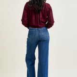 Claribel High Rise Tummy Control Retro Wide Leg Jeans