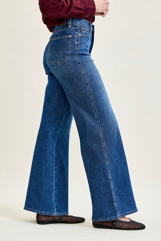 Claribel High Rise Tummy Control Retro Wide Leg Jeans