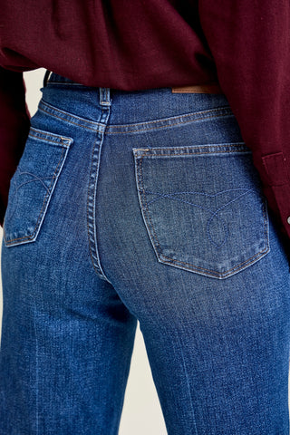 Claribel High Rise Tummy Control Retro Wide Leg Jeans